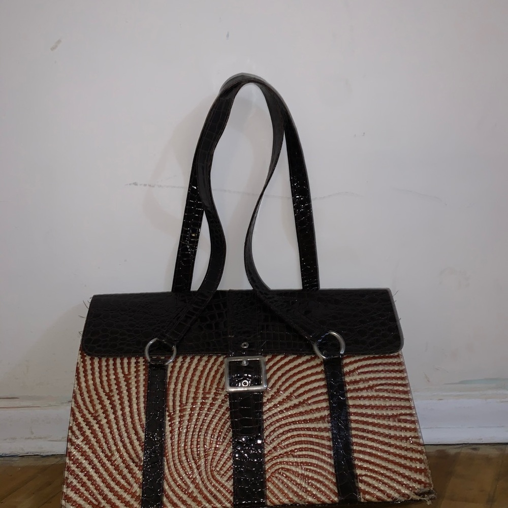 Kaija Crocodile / Straw Large Purse